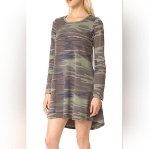 Z Supply Long Sleeve Pullover Camouflage Cotton Hi-Lo Mini Dress Size M